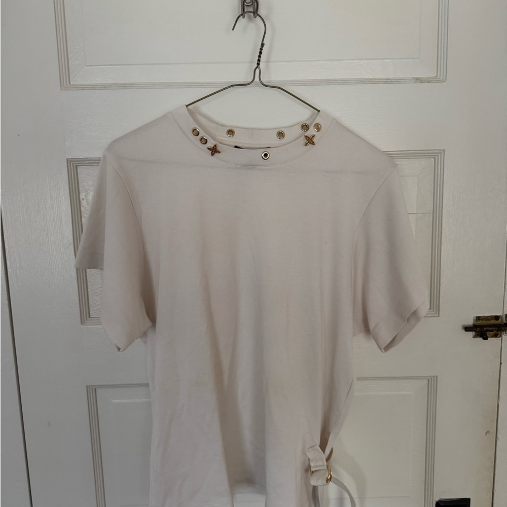 Louis Vuitton Cream Top with Gold Accents